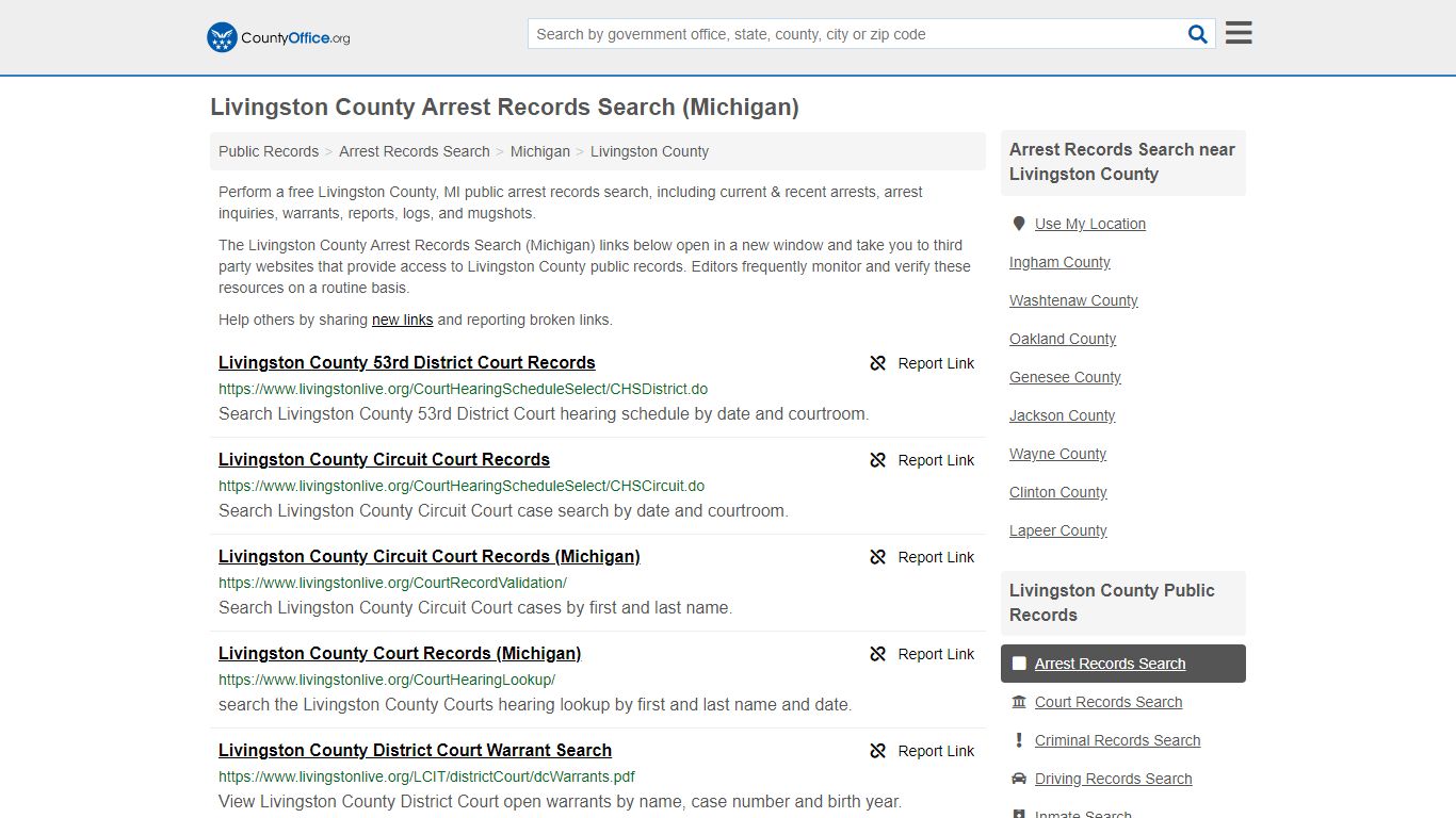 Arrest Records Search - Livingston County, MI (Arrests ...